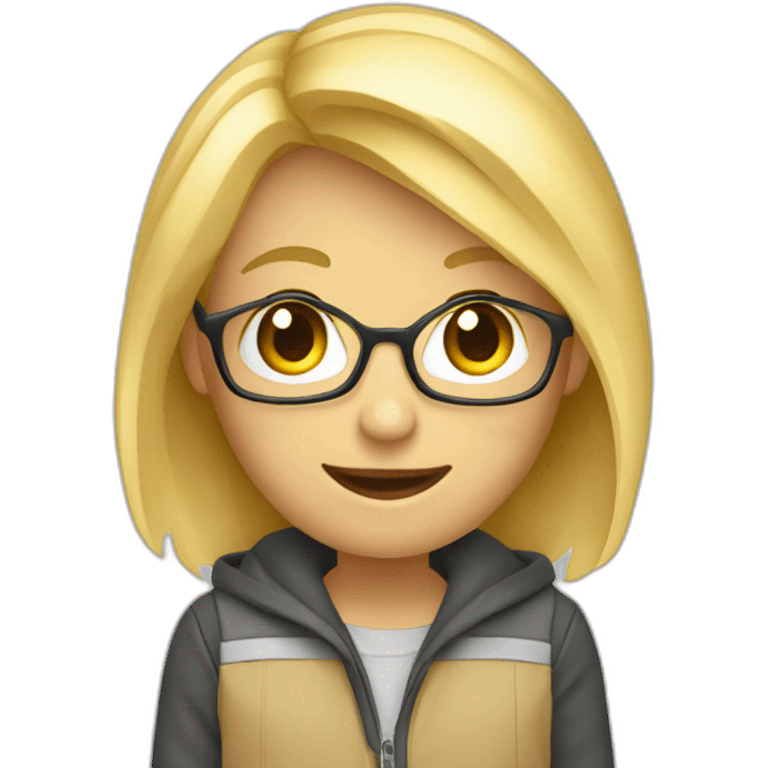 Étudiante blonde ordinateur emoji