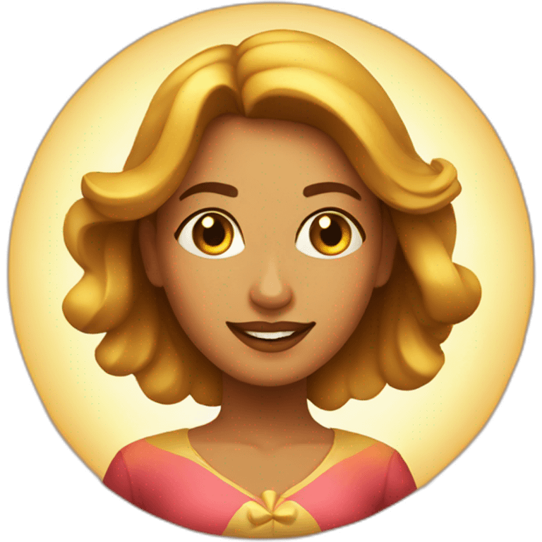 Mujer bella iluminada por el sol emoji