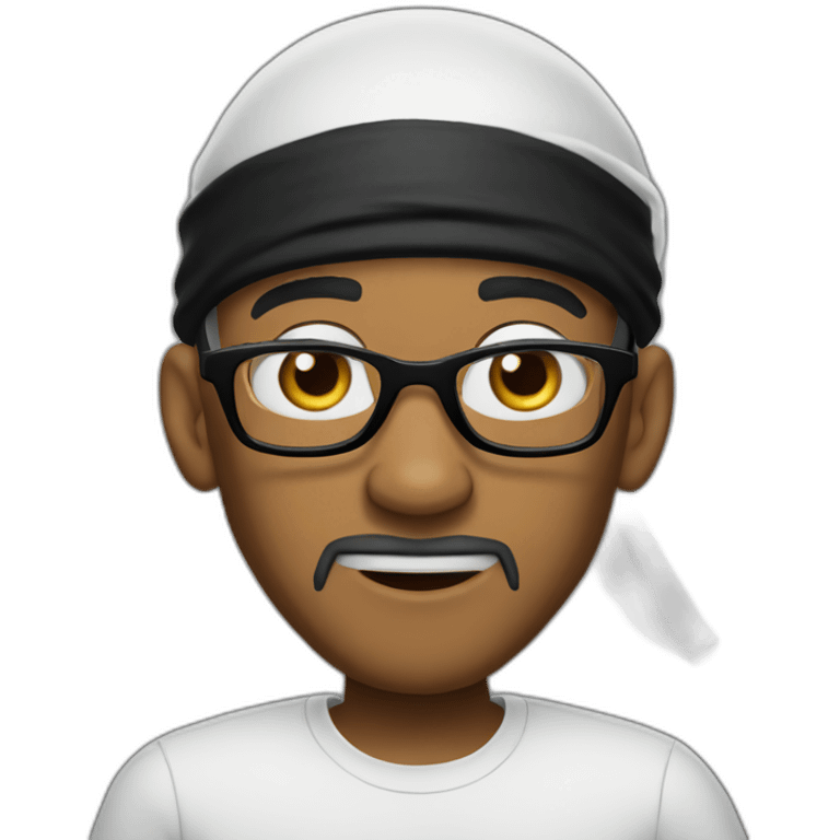 Will smith with black durag and white glasses shocked emoji