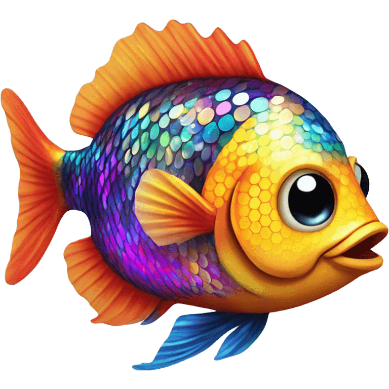 Fish with disco emoji