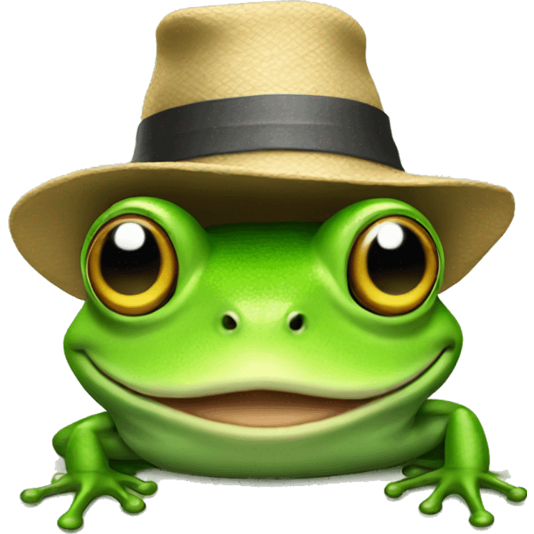 frog with a hat emoji