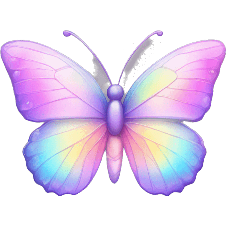 Pastel rainbow-gradient iridescent crystal butterfly emoji