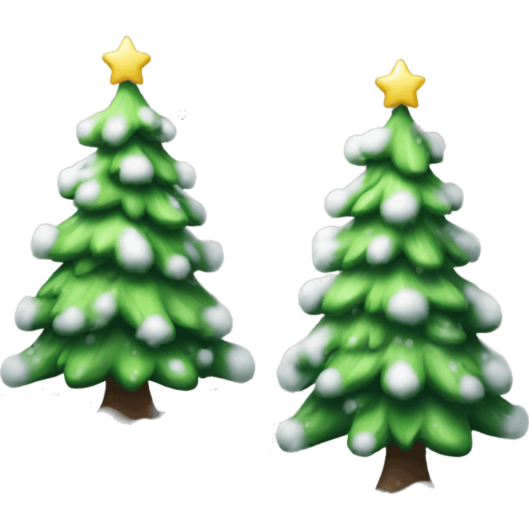 cute christmas tree snowy emoji