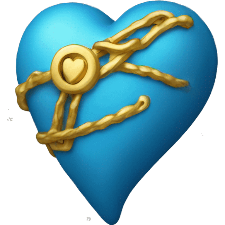 blue heart with gold  emoji