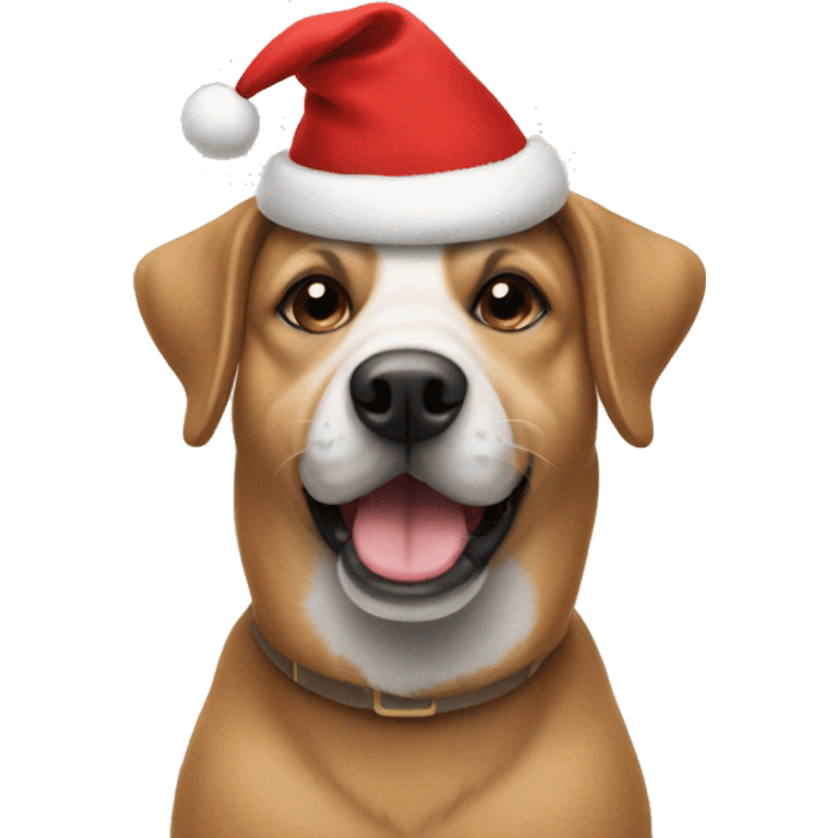 Dog with Christmas hat  emoji