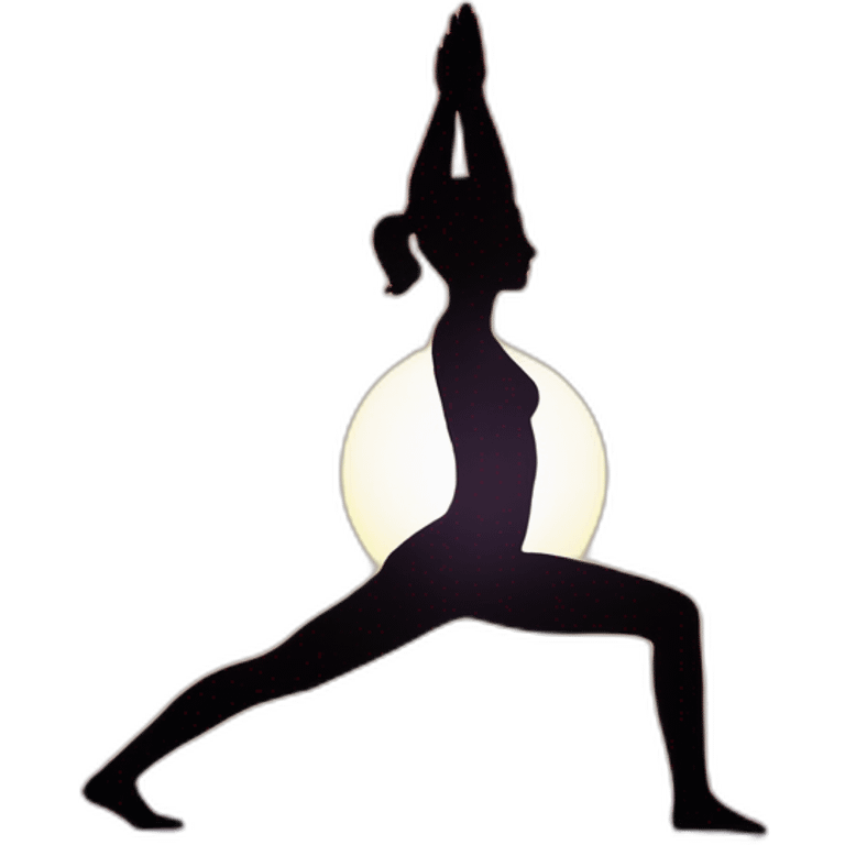 Sun Salutation yoga flow, with a figure against the rising sun emoji