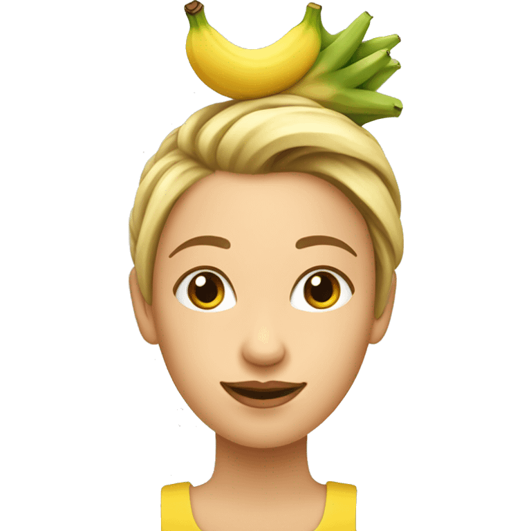 Fille  avec un chignon banane  emoji