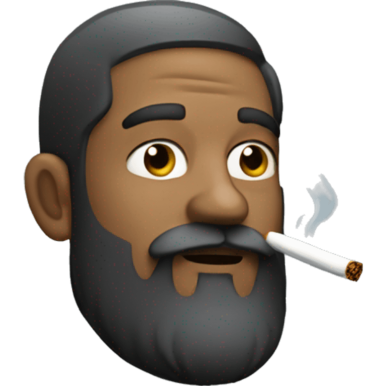 Man with beard smoking emoji