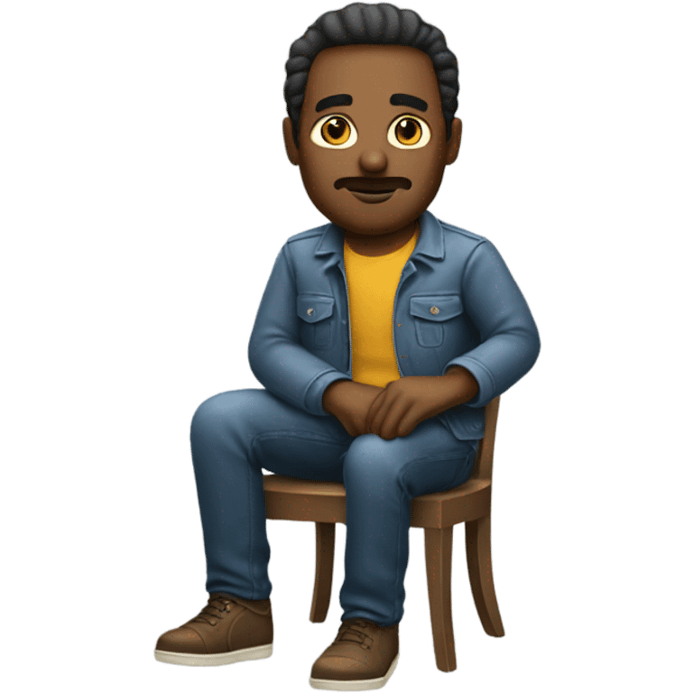 A man is cool and sitting on chair emoji