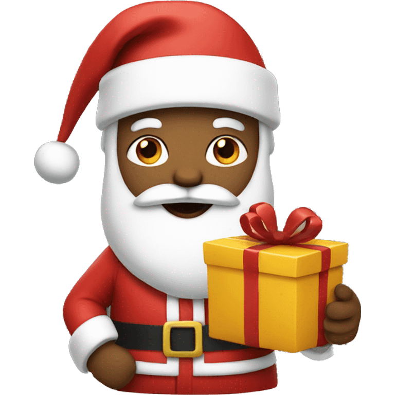 Santa holding presents emoji