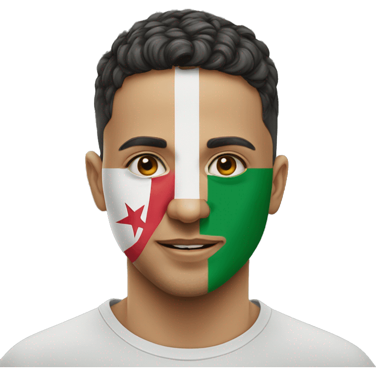 Algerian flag in person's face emoji