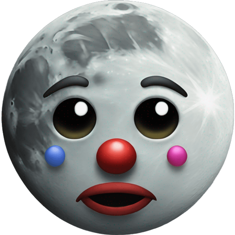 Moon with clown on it emoji