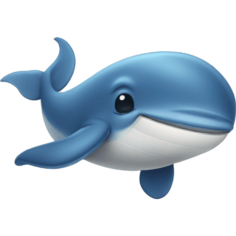 Cute blue whale with telegram emoji