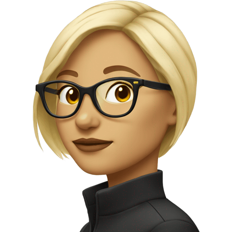 Beautiful blonde woman side profile wearing glasses  emoji