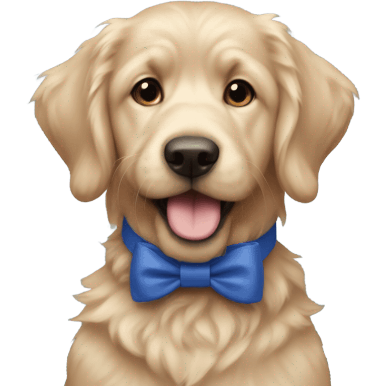 Wheaton doodle blue bow collar emoji