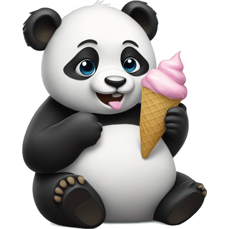 Panda eating ice cream emoji