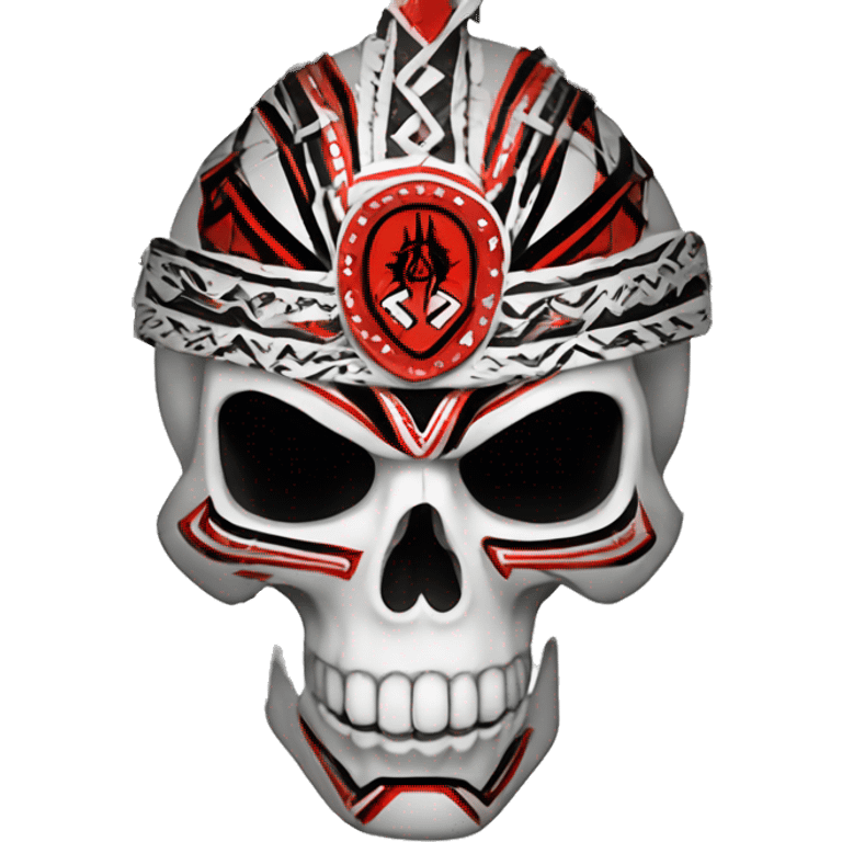  detailed tribal background white Texas tech symbol red black warrior skull emoji