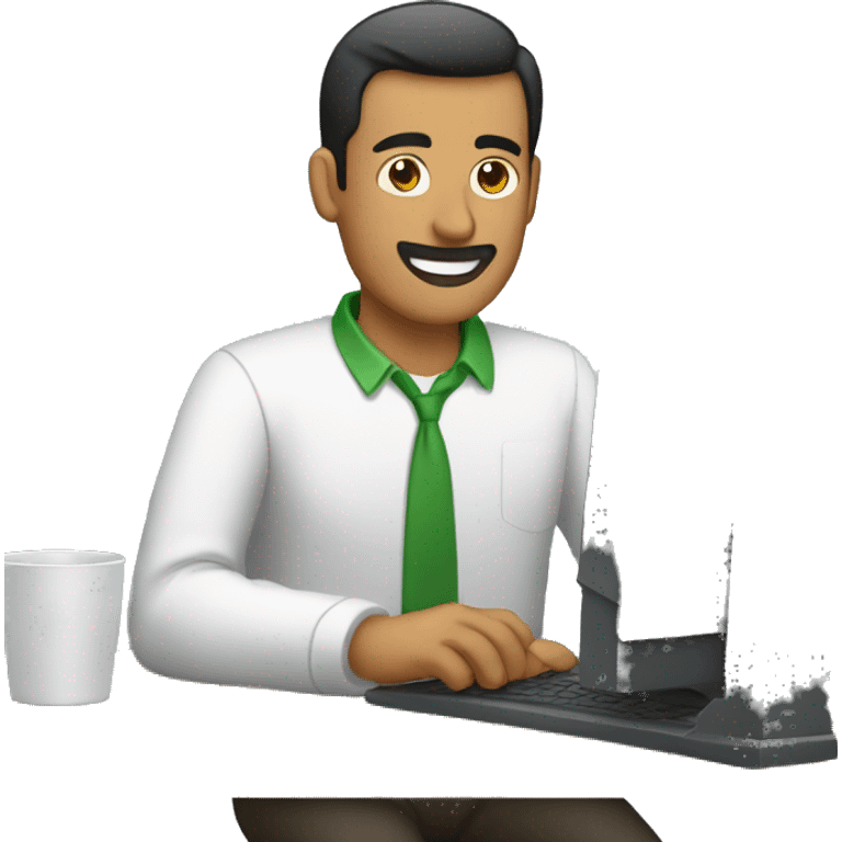 hombre usando su computadora emoji