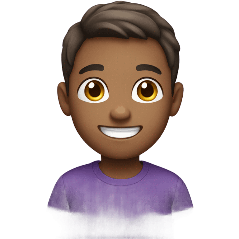 smiling boy in purple shirt emoji