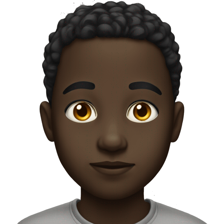 thoughtful portrait of a black boy emoji