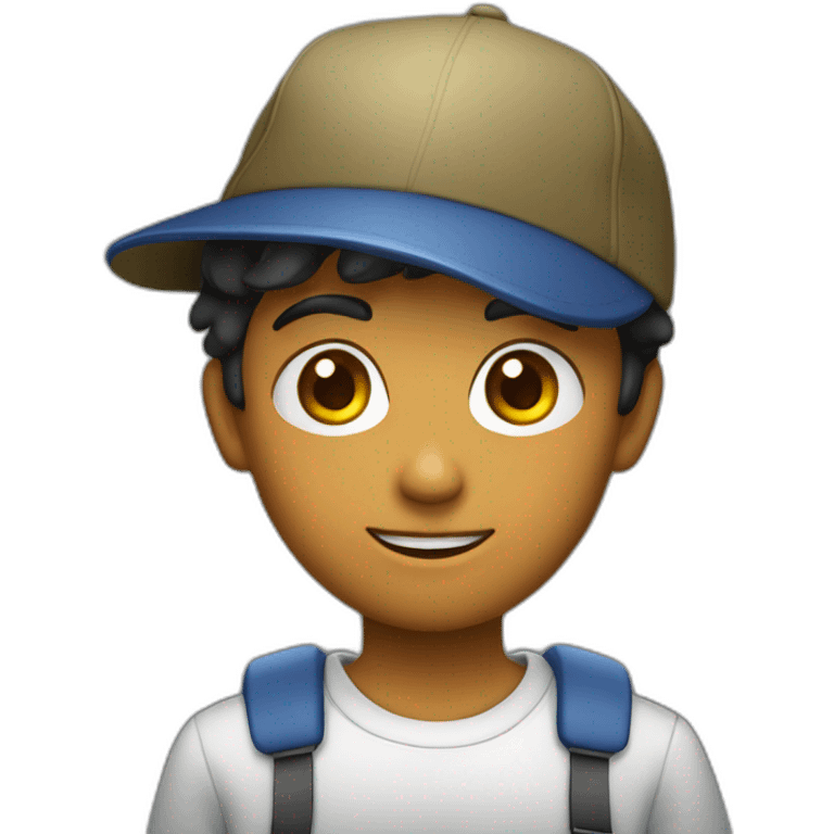 Joven con gorra y cuellito emoji