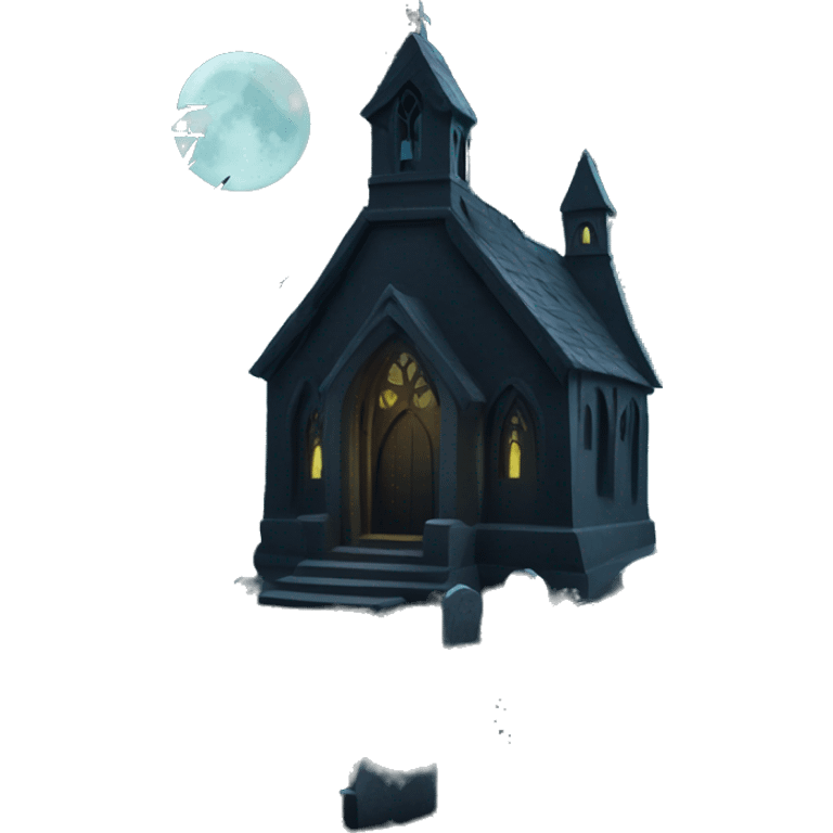 Gothic graveyard at night emoji