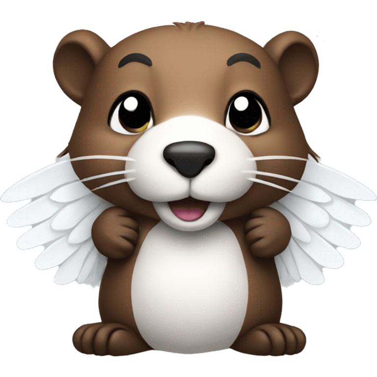 Beaver with white wings emoji