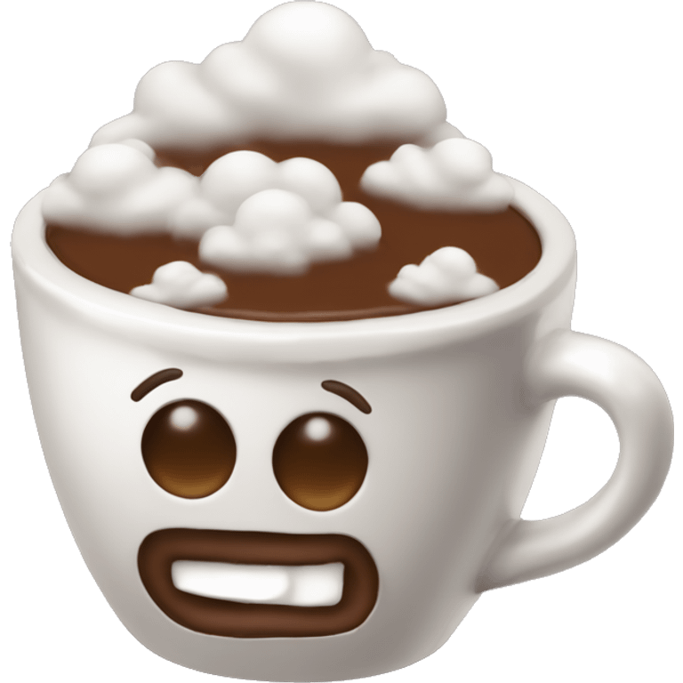 Chocolate caliente con nubes emoji