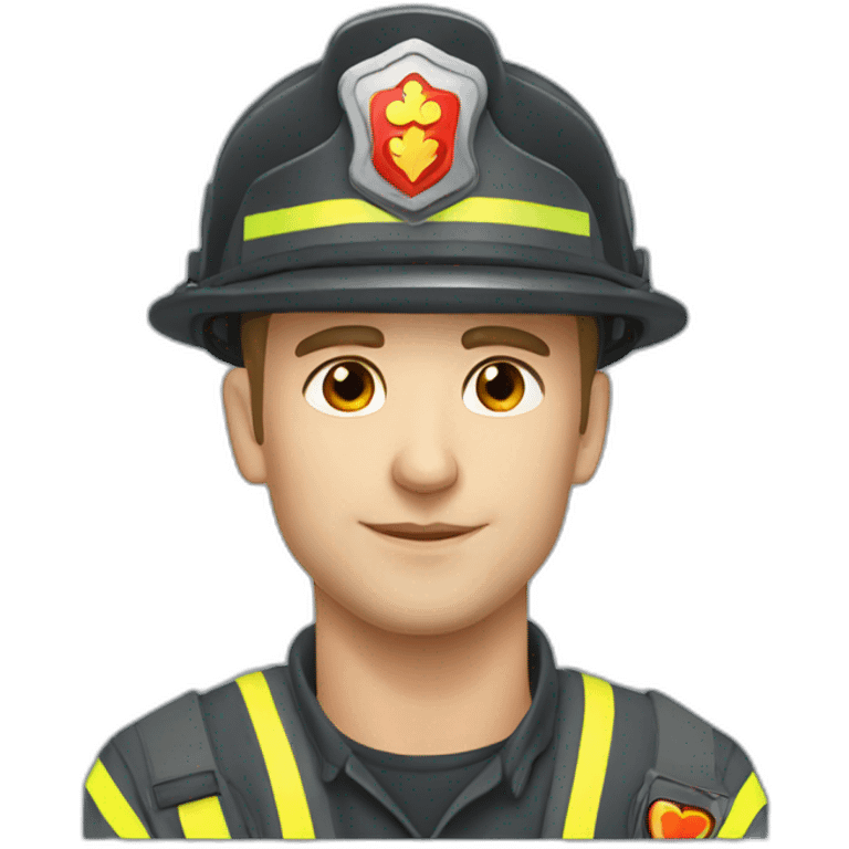 Ukrainian fireman in love emoji