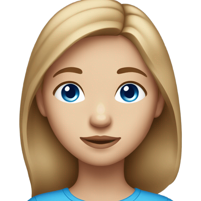 Girl with light brown hair and blue eyes who has spots on her face  emoji