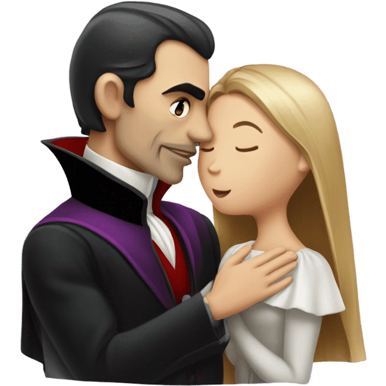 An Dracula kissing a girl emoji