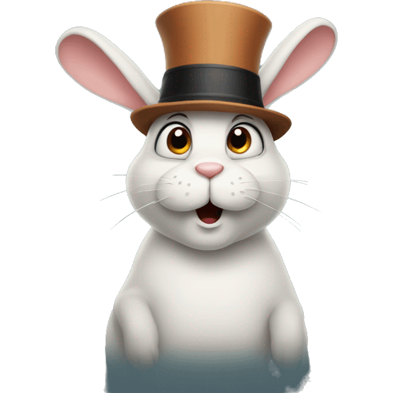 Shocked rabbit wearing a hat  emoji