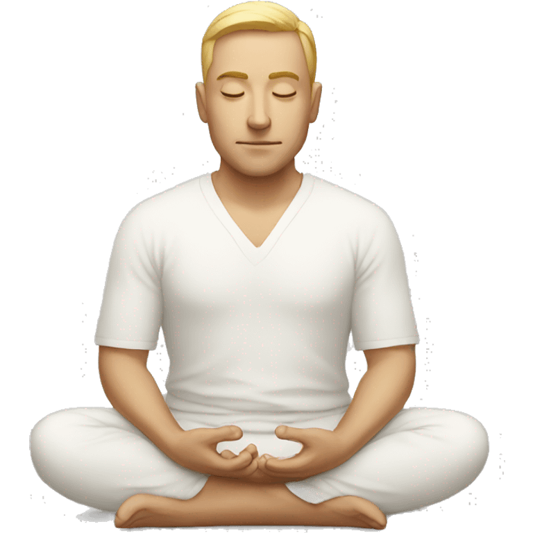 white man meditating emoji