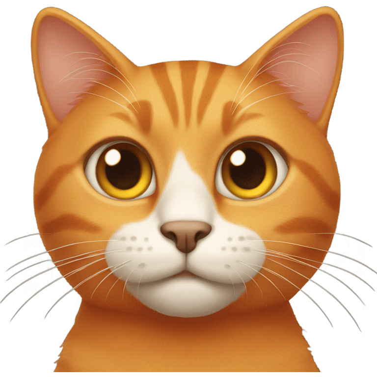 Orange cat with brown eyes,  emoji