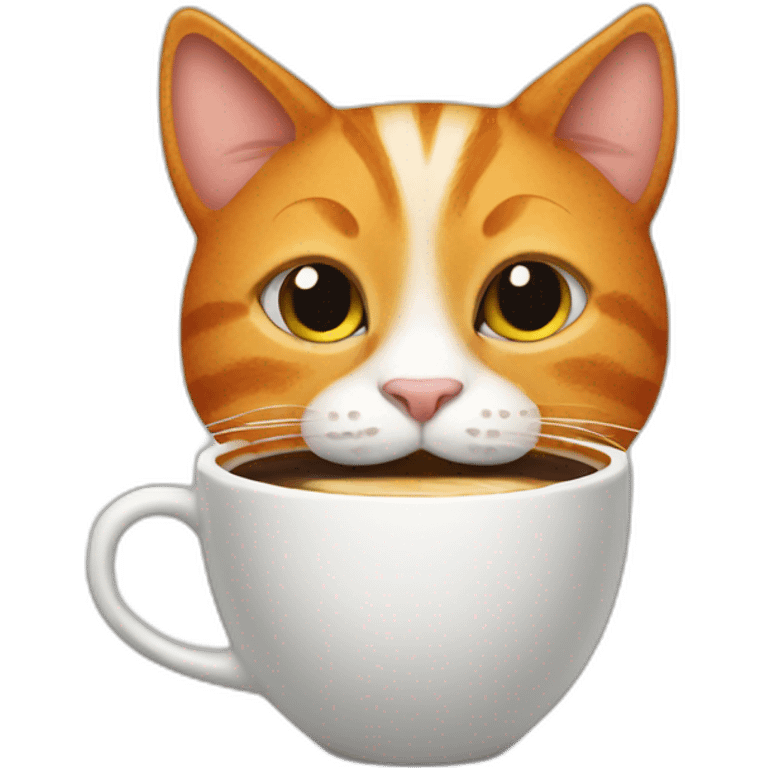 ginger cat drinking coffee emoji