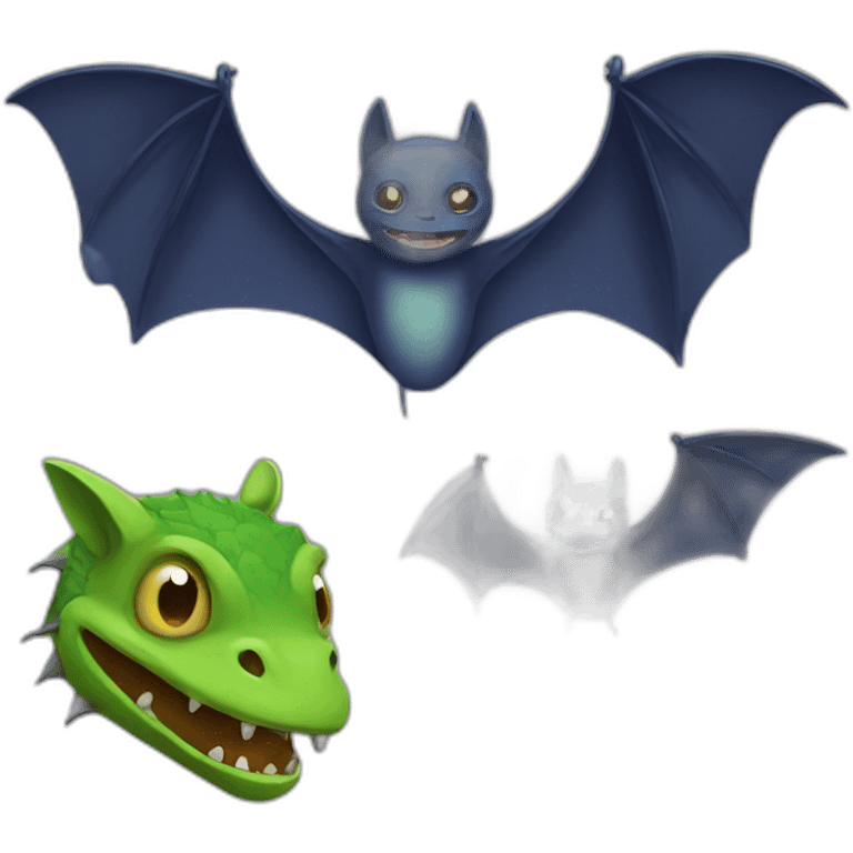 A bat whit a lezard emoji