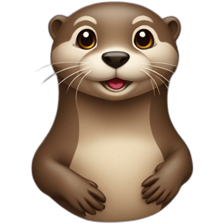 Une loutre avec une cœur  emoji