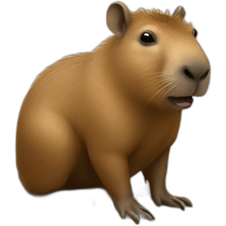 Capibara working on computer emoji