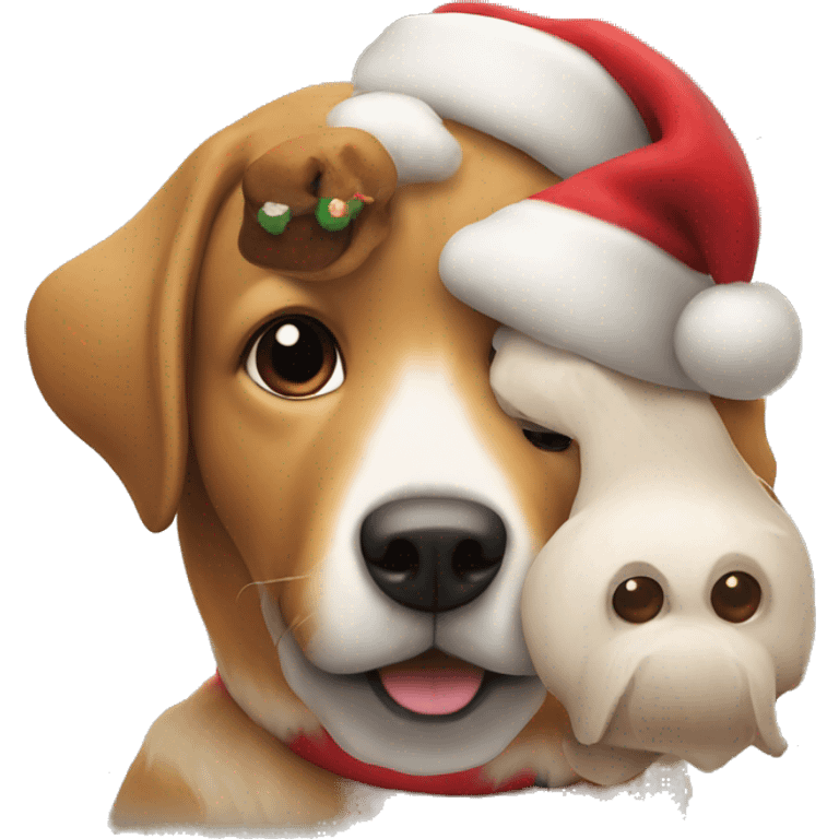 Dog with santa  emoji