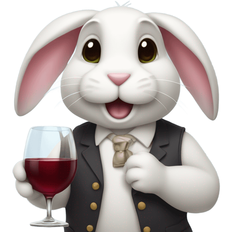 Bunny drinking red wine emoji