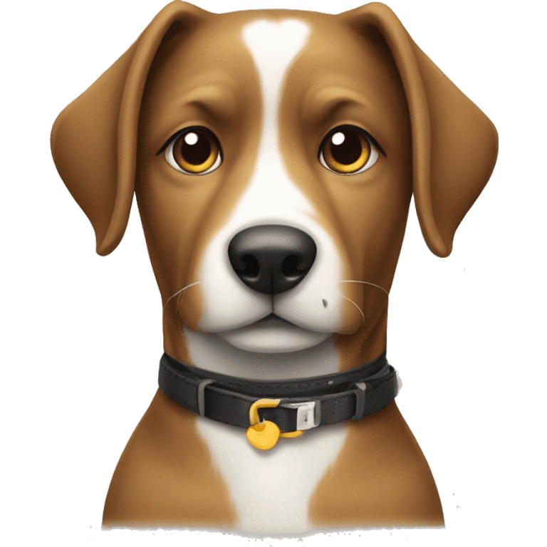 Dog with collar on white emoji