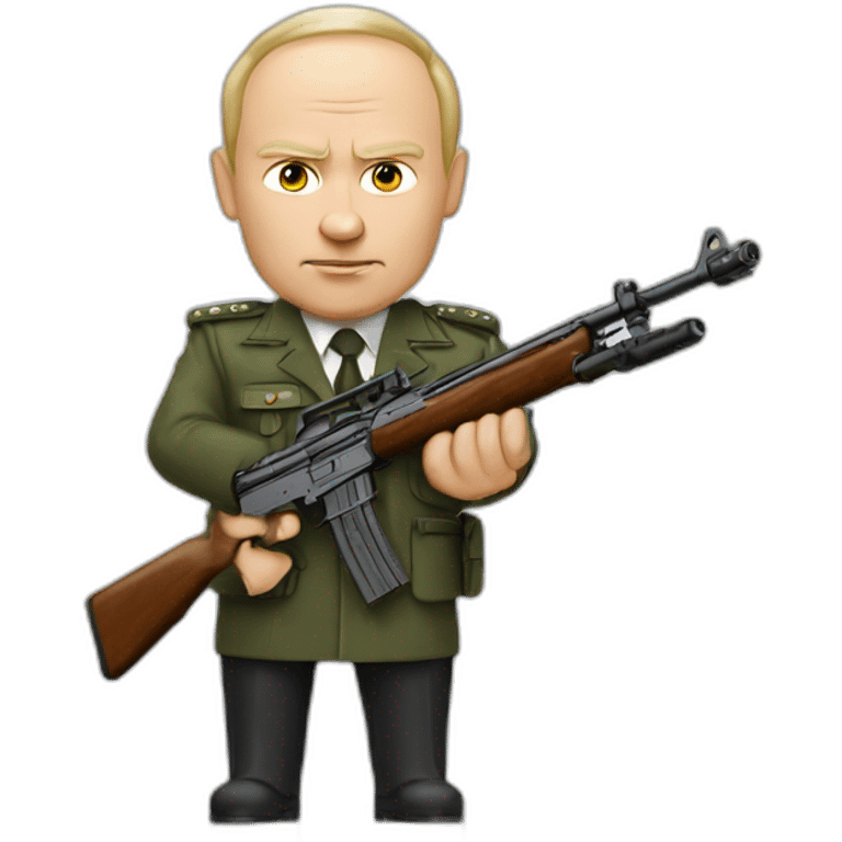 Vladimir poutine avec un fusil emoji