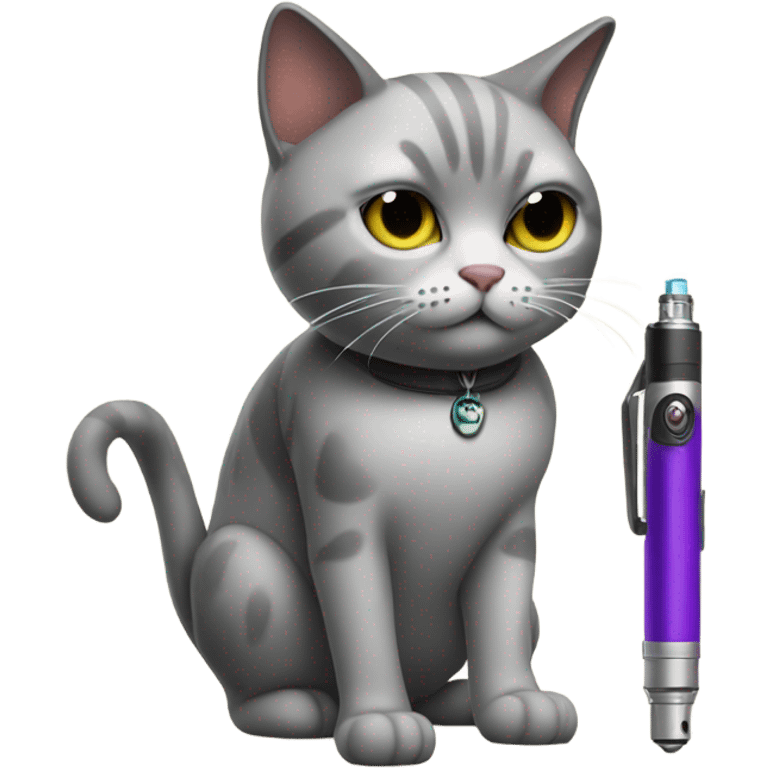 Cat with a vape emoji