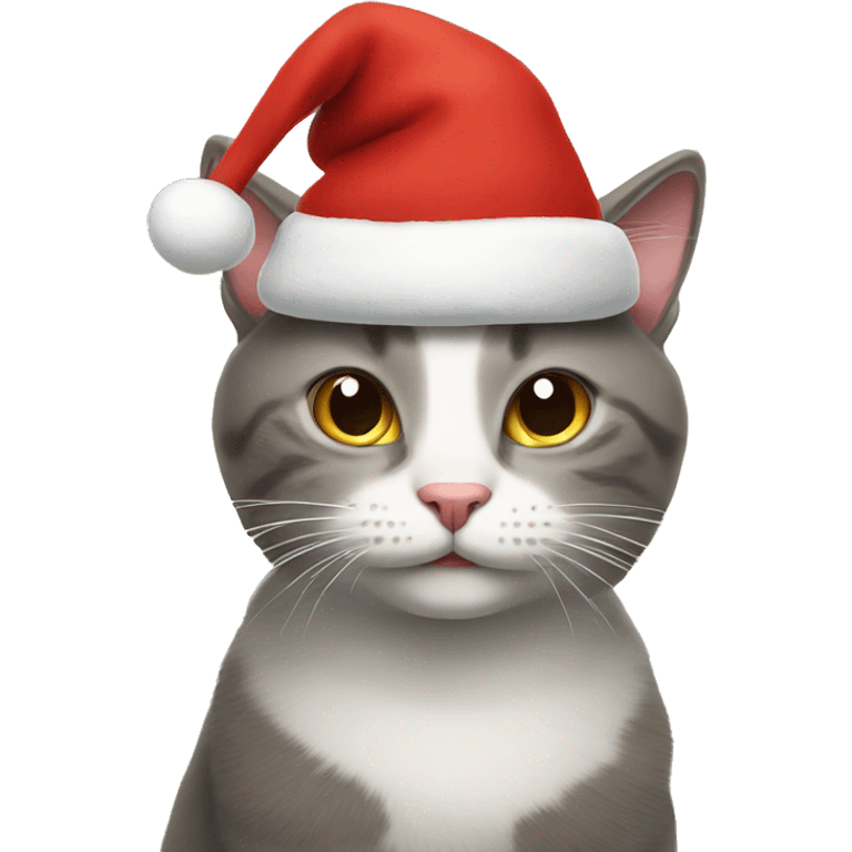 Cat with xmas hat emoji