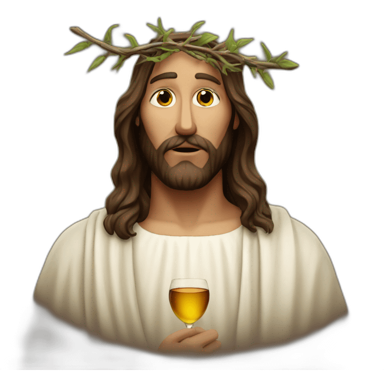 Jesus in the thorn wine emoji