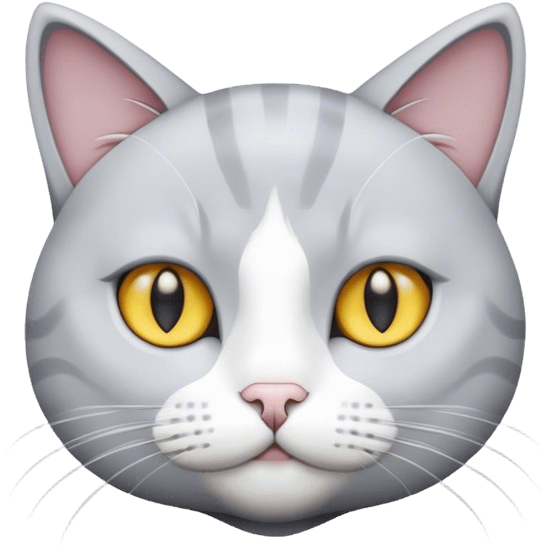 Grey and a white cat emoji