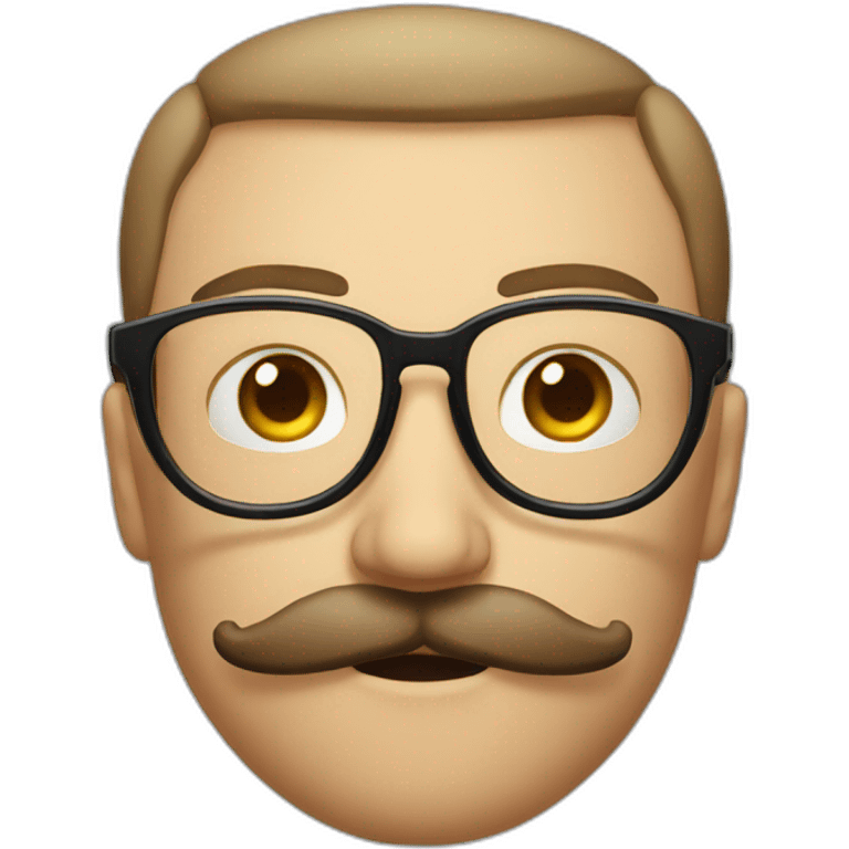 glasses and mustache man with a judgmental facial manifestation emoji