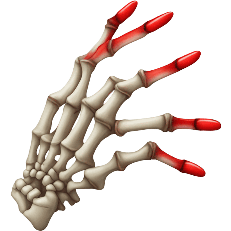 skeleton hand with long red nails emoji