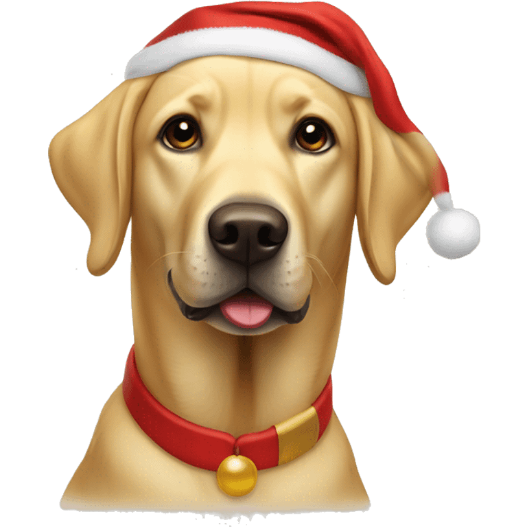 golden labrador dressed as santa emoji