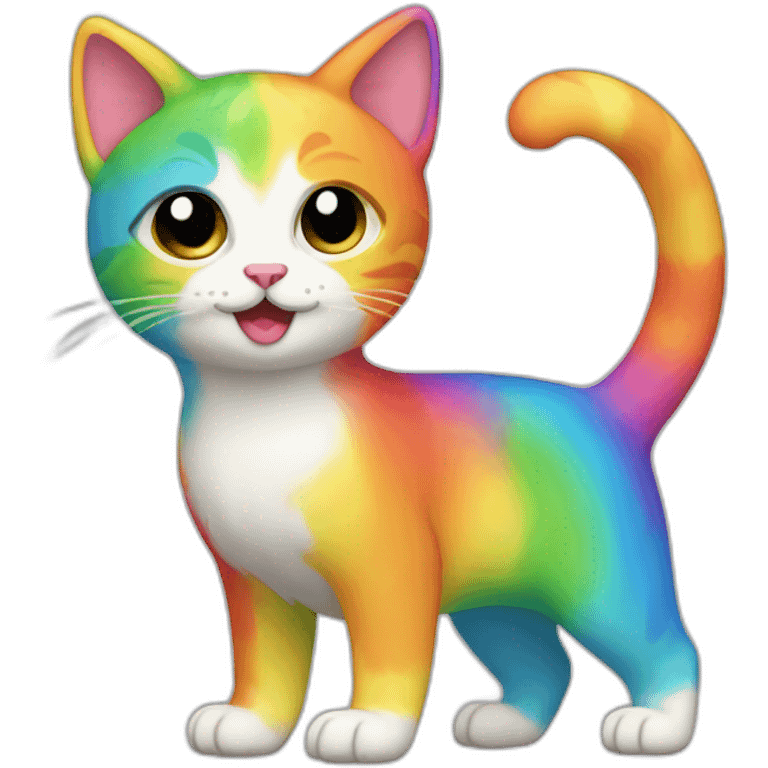 Rainbow Cat Full Body emoji